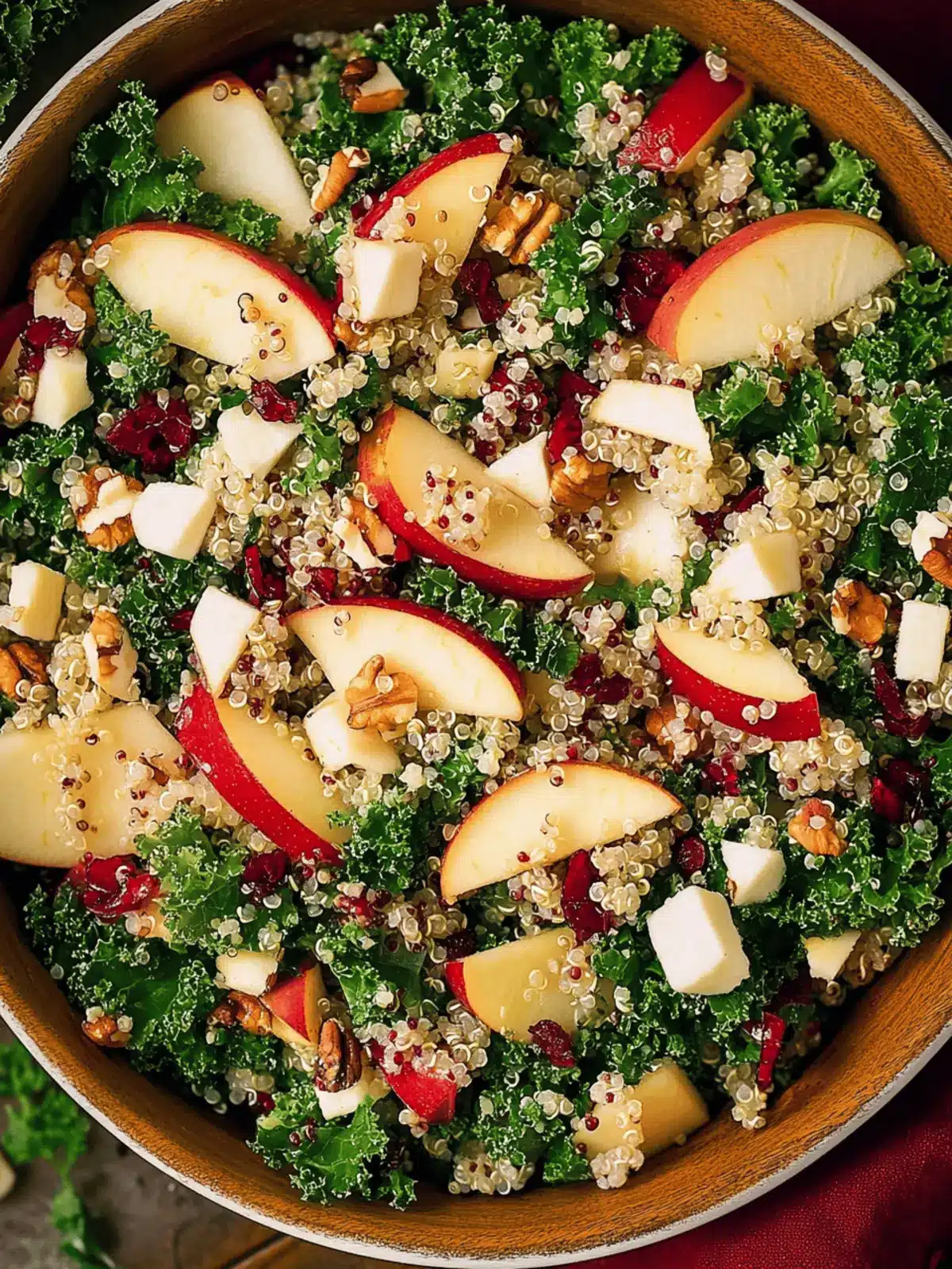 Irresistible Autumn Kale Apple Quinoa Salad: Delicious Raw Kale